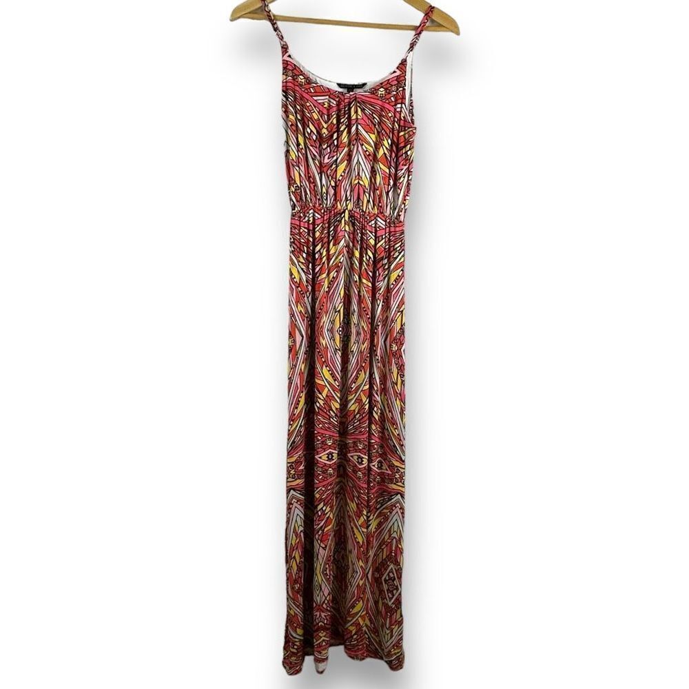 Felicity & Coco Women's S Empire Waist Maxi Dress Tropical Abstract Maximalist‎
